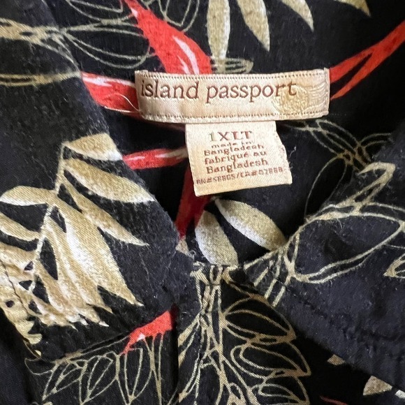 Island Passport Hawaiian Short Sleeve Button Down XLT - Picture 3 of 4
